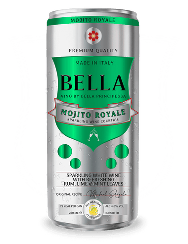  Bella Vino ® Sparkling Lime & Mint Mojito Royale Secco Cocktail 4.6% Alc 