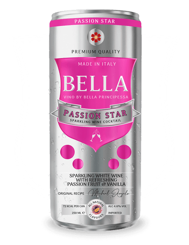  Bella Vino ® Sparkling Passion Fruit Passion Star Secco Cocktail 4.6% Alc 