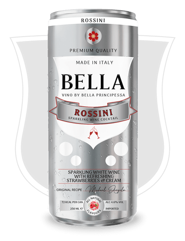  Bella Vino ® Sparkling Strawberries & Cream Rossini Secco Cocktail 4.6% Alc 