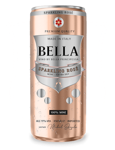  Bella Vino ® Sparkling Rosé Wine in a Can | 11% ABV | Pairs Well With Everything 